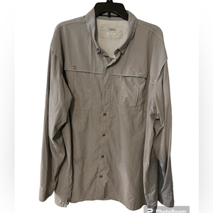 Men's World Wide Sportsman Vented Fishing Shirt  Dress Casual Size 3XL‎ Gray